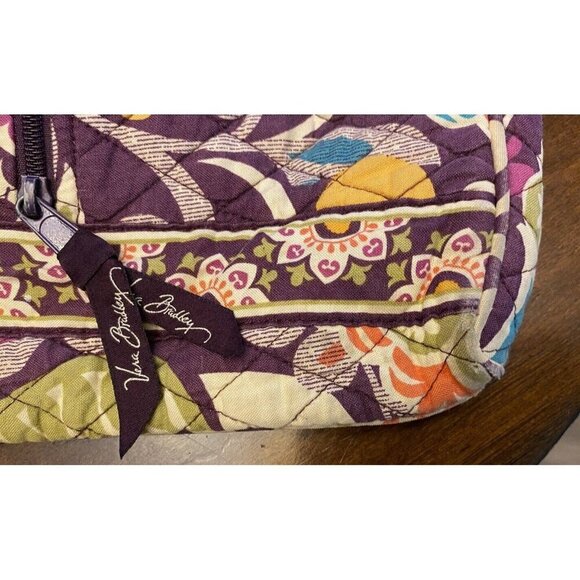 Vera Bradley Cross Over Purse Purple Paisley Quilted Hipster Purse Bag 10 X 11 - Picture 8 of 12